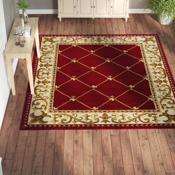  Fleur  De  Lis  Living Tapis  de  zone rouge beige oriental 